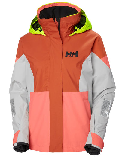 Terracotta coloured Helly Hansen Womens Newport Coastal Jacket on white background 