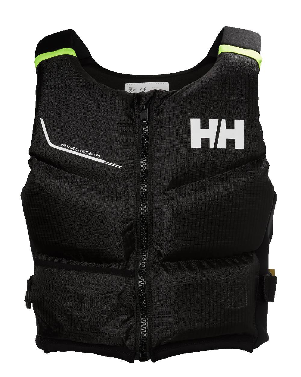 Ebony coloured Helly Hansen Rider Stealth Zip Life Vest on white background 