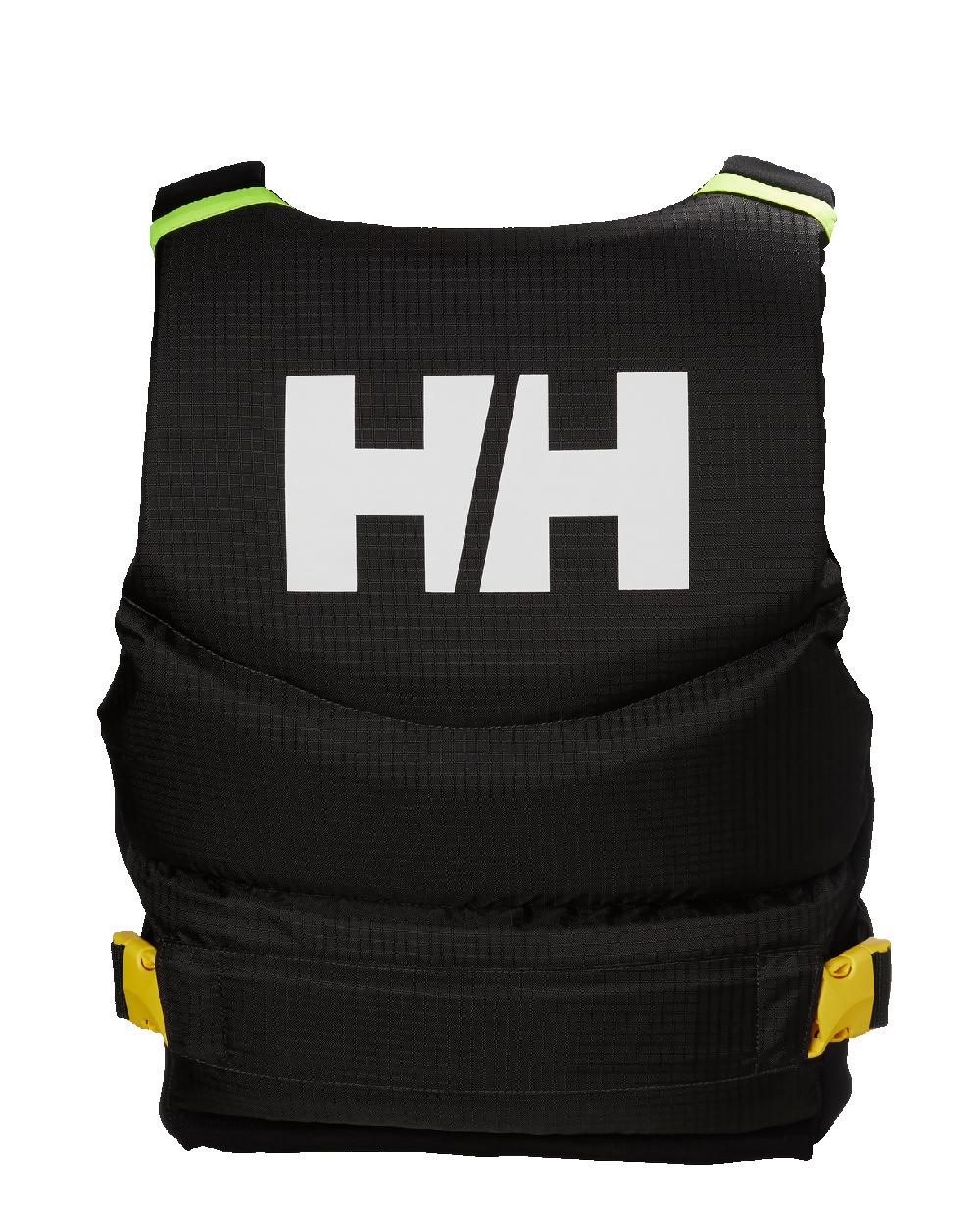 Ebony coloured Helly Hansen Rider Stealth Zip Life Vest on white background 