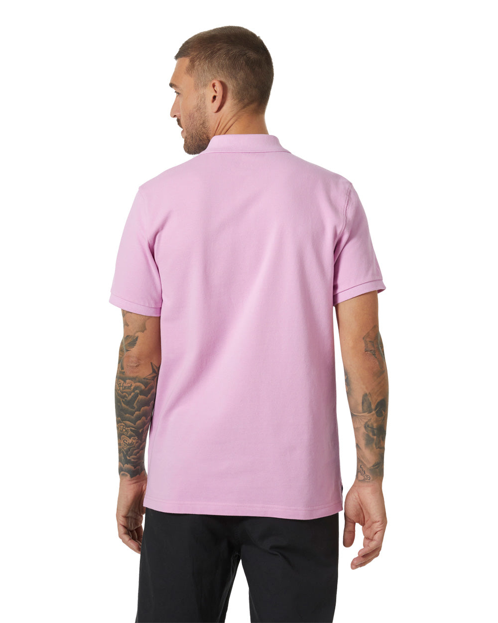 Cherry Blossom coloured Helly Hansen Polo Shirt on White background 