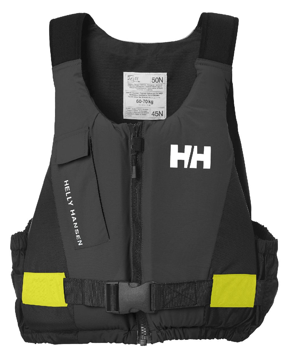 Ebony coloured Helly Hansen Unisex Rider Life Vest on white background 