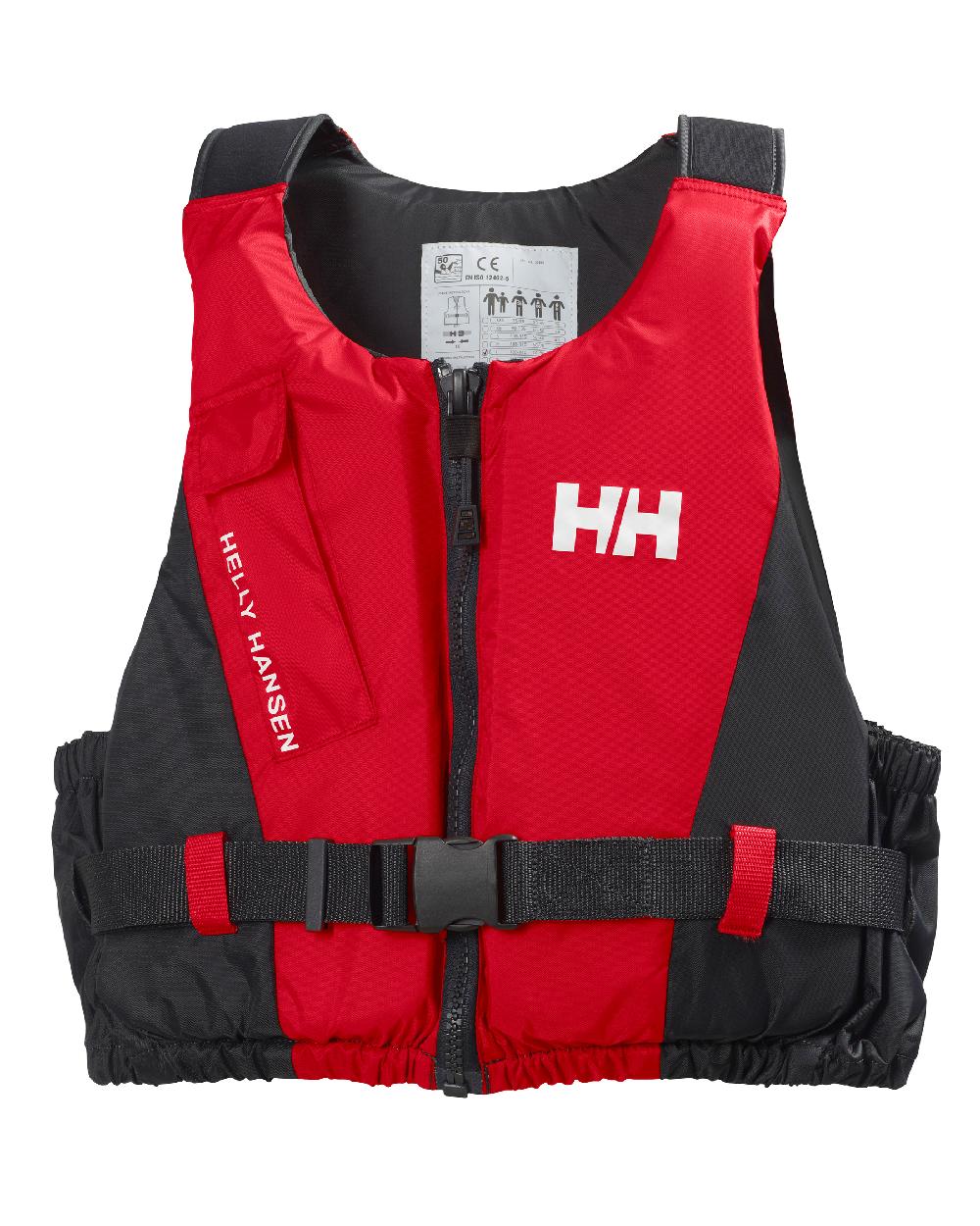 Reb/Ebony coloured Helly Hansen Unisex Rider Life Vest on white background 