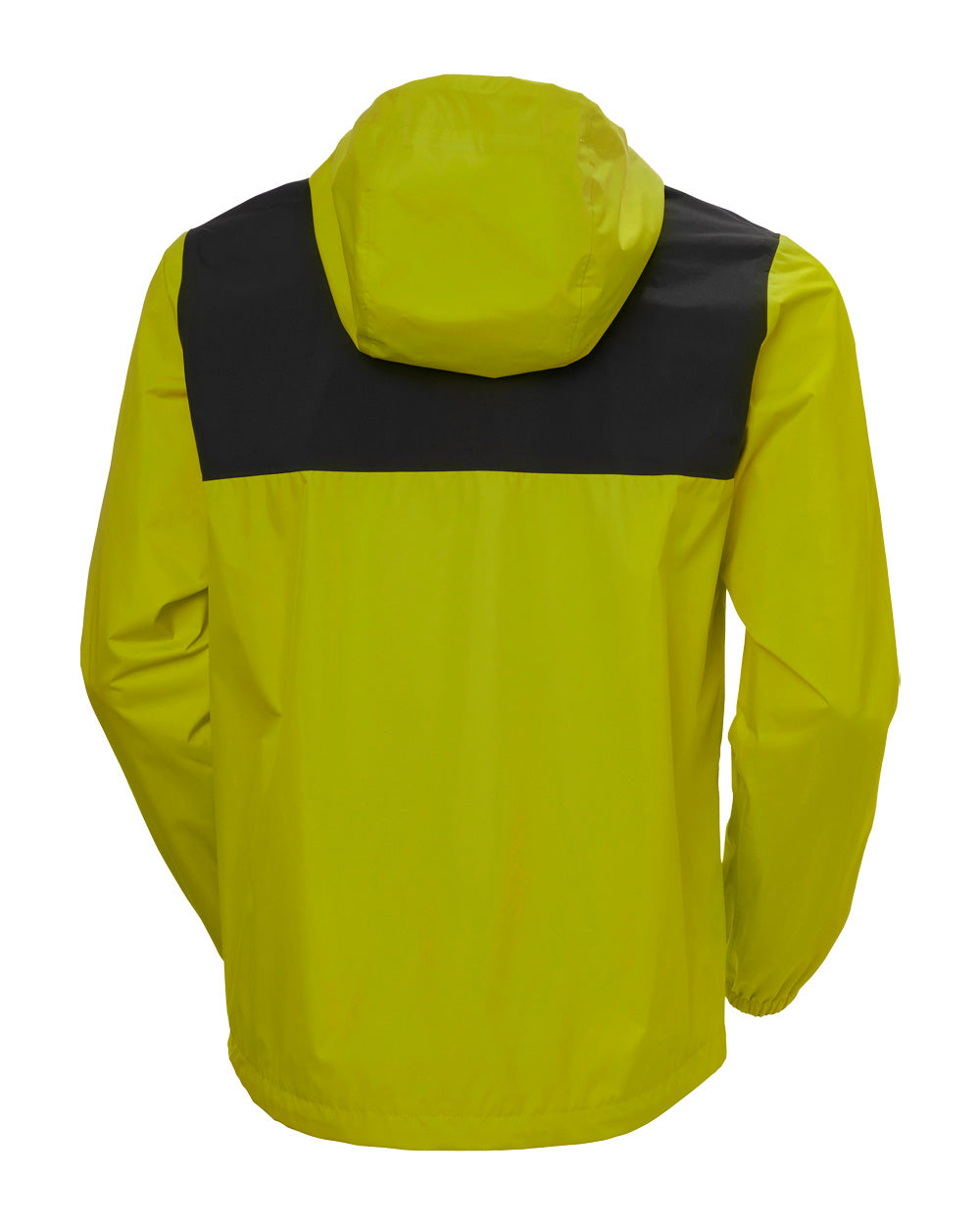 Bright Moss coloured Helly Hansen Rain Jacket on white background 