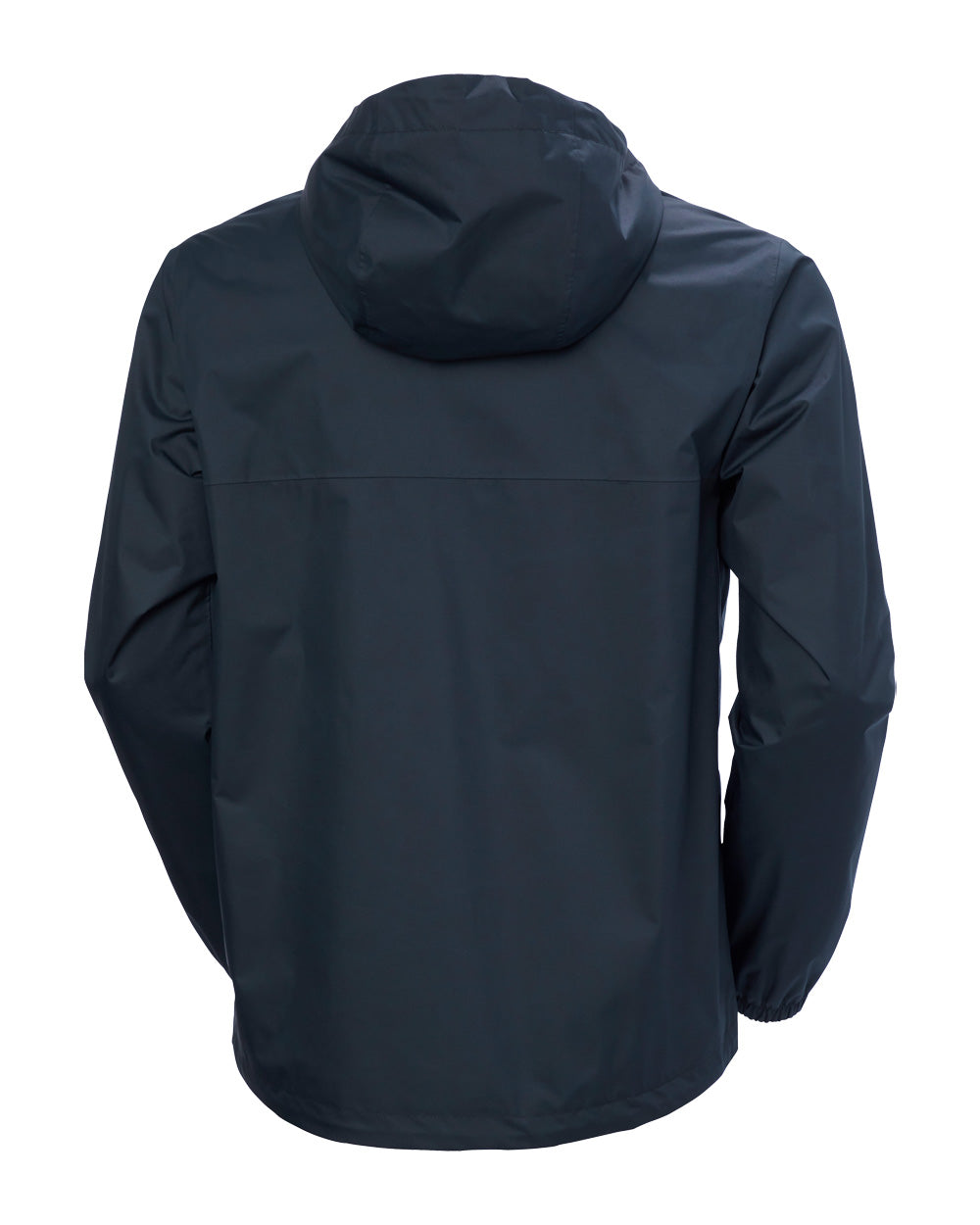 Navy coloured Helly Hansen Rain Jacket on white background 