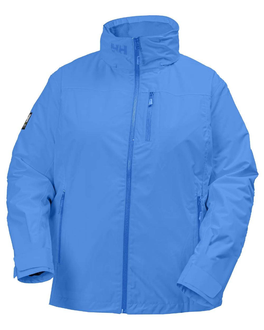 Ultra Blue Coloured Helly Hansen Womens Hooded Crew Midlayer Plus Jacket 2.0 On A White Background 