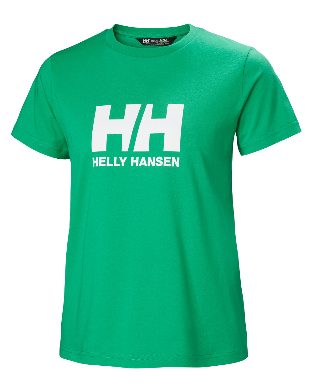 Bright Green coloured Helly Hansen Womens T-Shirt on white background 