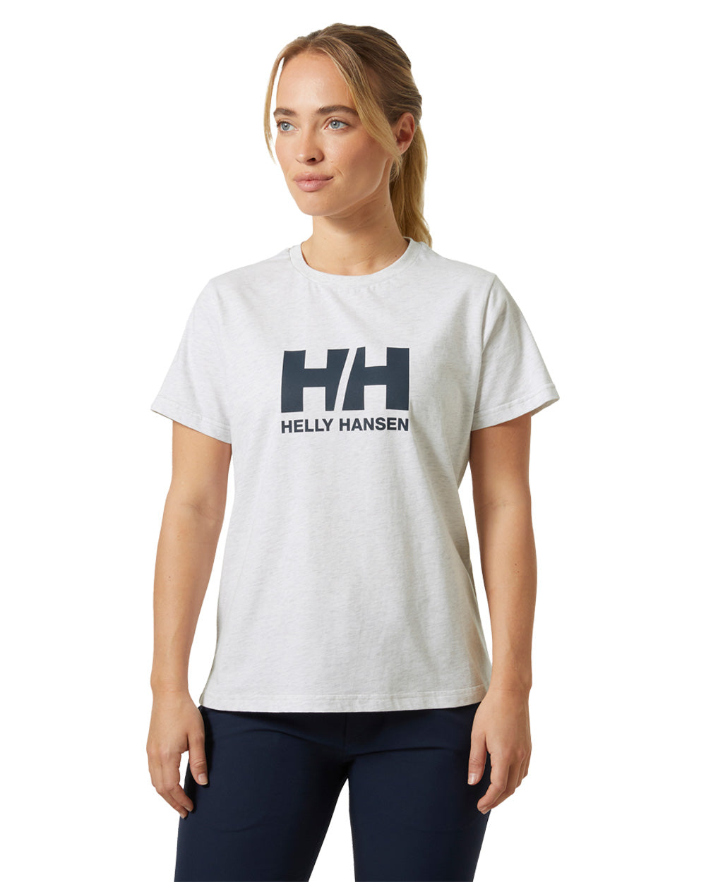 Nimbus Cloud Melange coloured Helly Hansen Womens T-Shirt on white background 