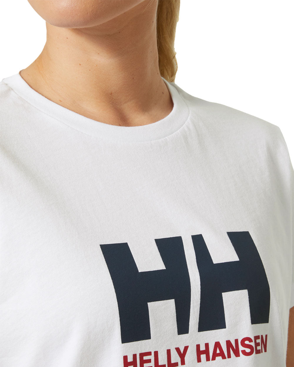 White coloured Helly Hansen Womens T-Shirt on white background 