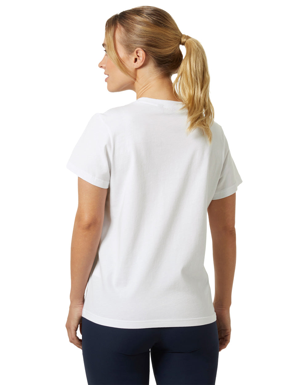 White coloured Helly Hansen Womens T-Shirt on white background 