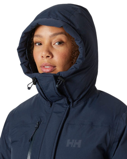 Navy Coloured Helly Hansen Womens Adore Helly Tech Parka on White Background
