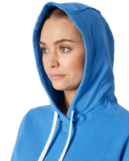 Ultra Blue coloured Helly Hansen Womens Arctic Ocean Hoodie on white background 