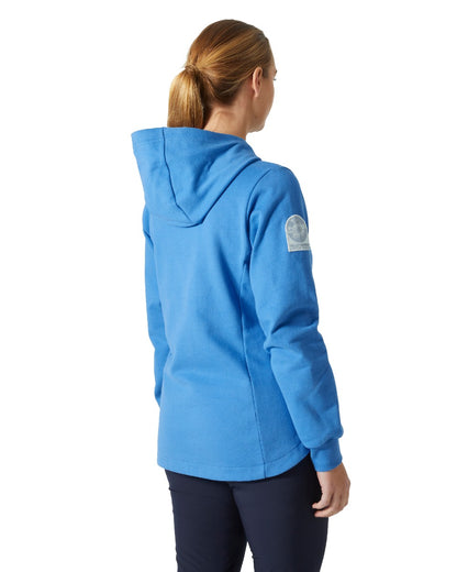 Ultra Blue coloured Helly Hansen Womens Arctic Ocean Hoodie on white background 