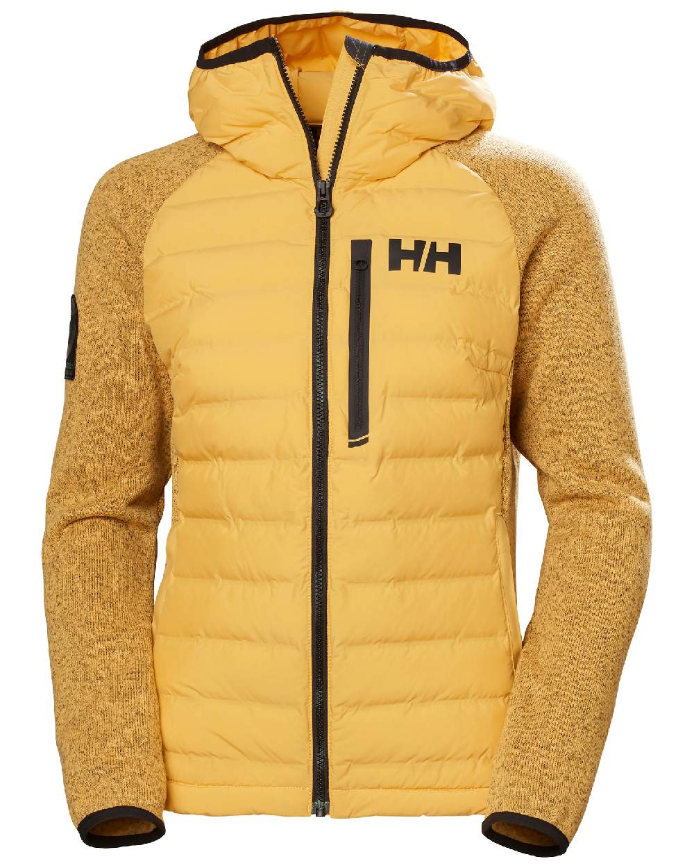 Honeycomb coloured Helly Hansen Womens Arctic Ocean Hybrid Insulator Jacket on white background 