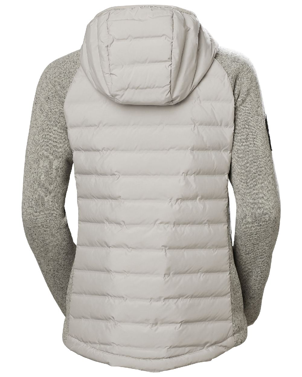 Mellow Grey coloured Helly Hansen Womens Arctic Ocean Hybrid Insulator Jacket on white background 