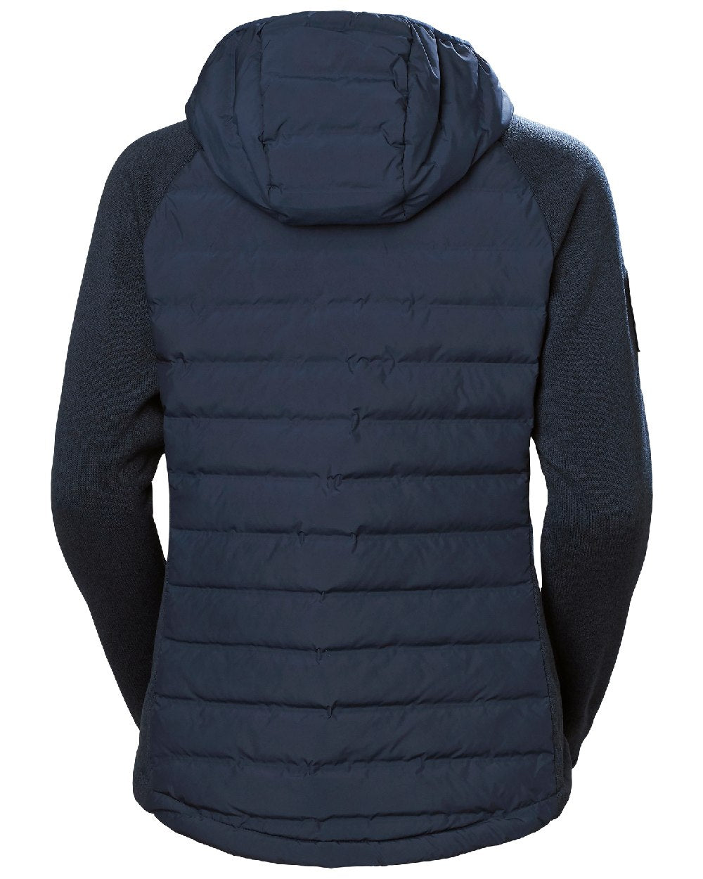 Navy coloured Helly Hansen Womens Arctic Ocean Hybrid Insulator Jacket on white background 