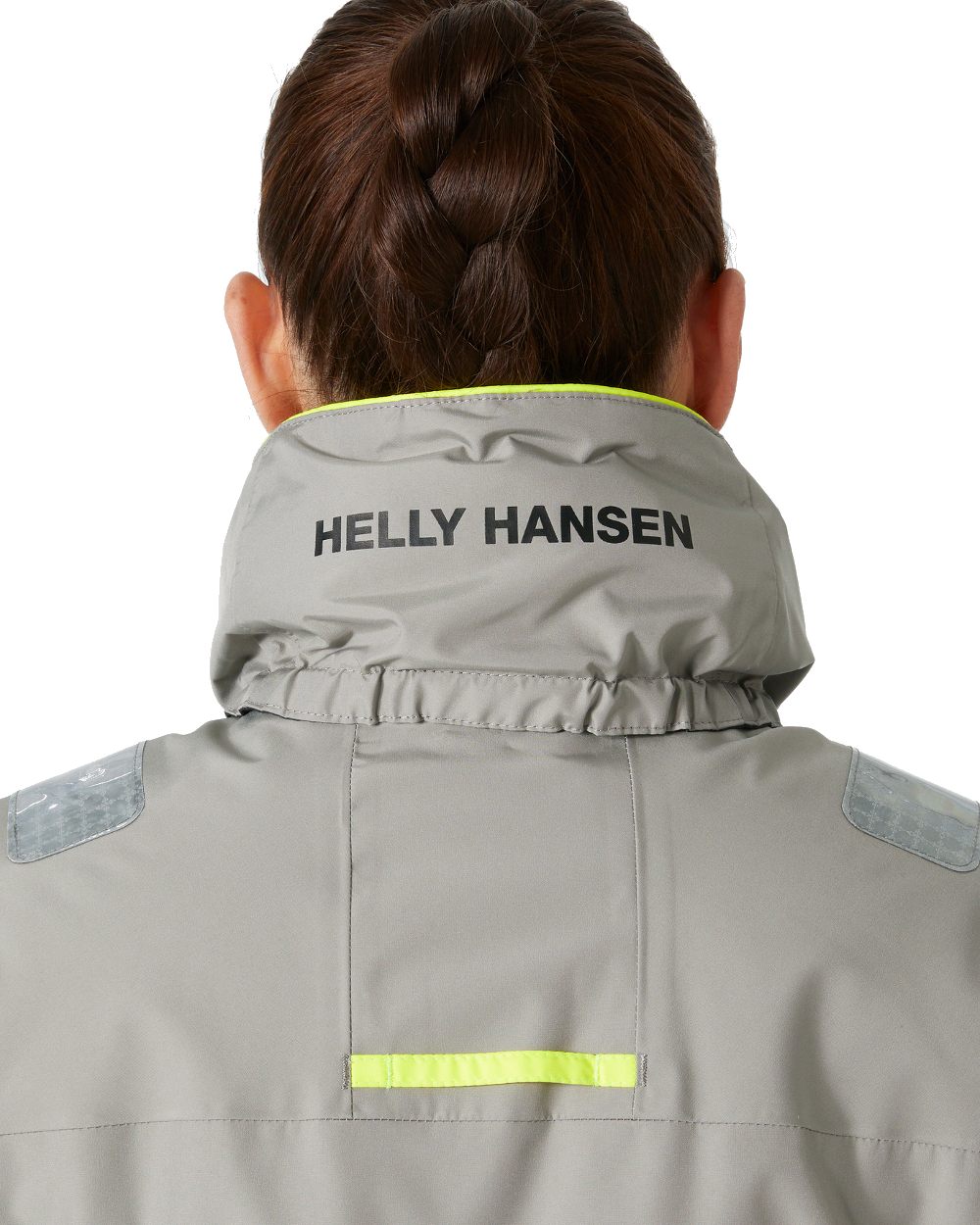 Terrazzo coloured Helly Hansen womens arctic shore jacket on white background 