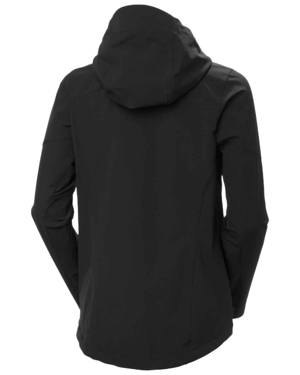 Black Coloured Helly Hansen Womens Blaze Hooded Softshell Jacket on White Background
