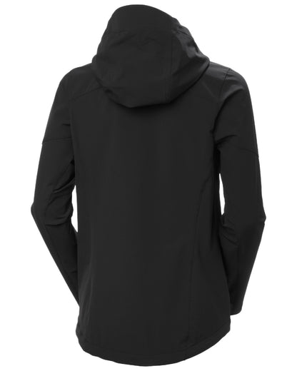 Black Coloured Helly Hansen Womens Blaze Hooded Softshell Jacket on White Background

