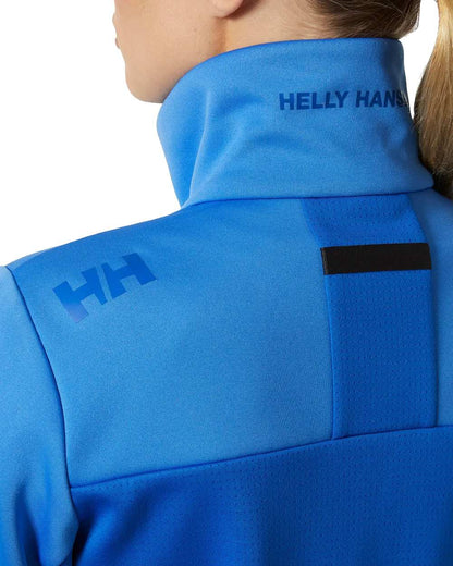 Ultra Blue coloured Helly Hansen Womens Crew Fleece Jacket on white background 