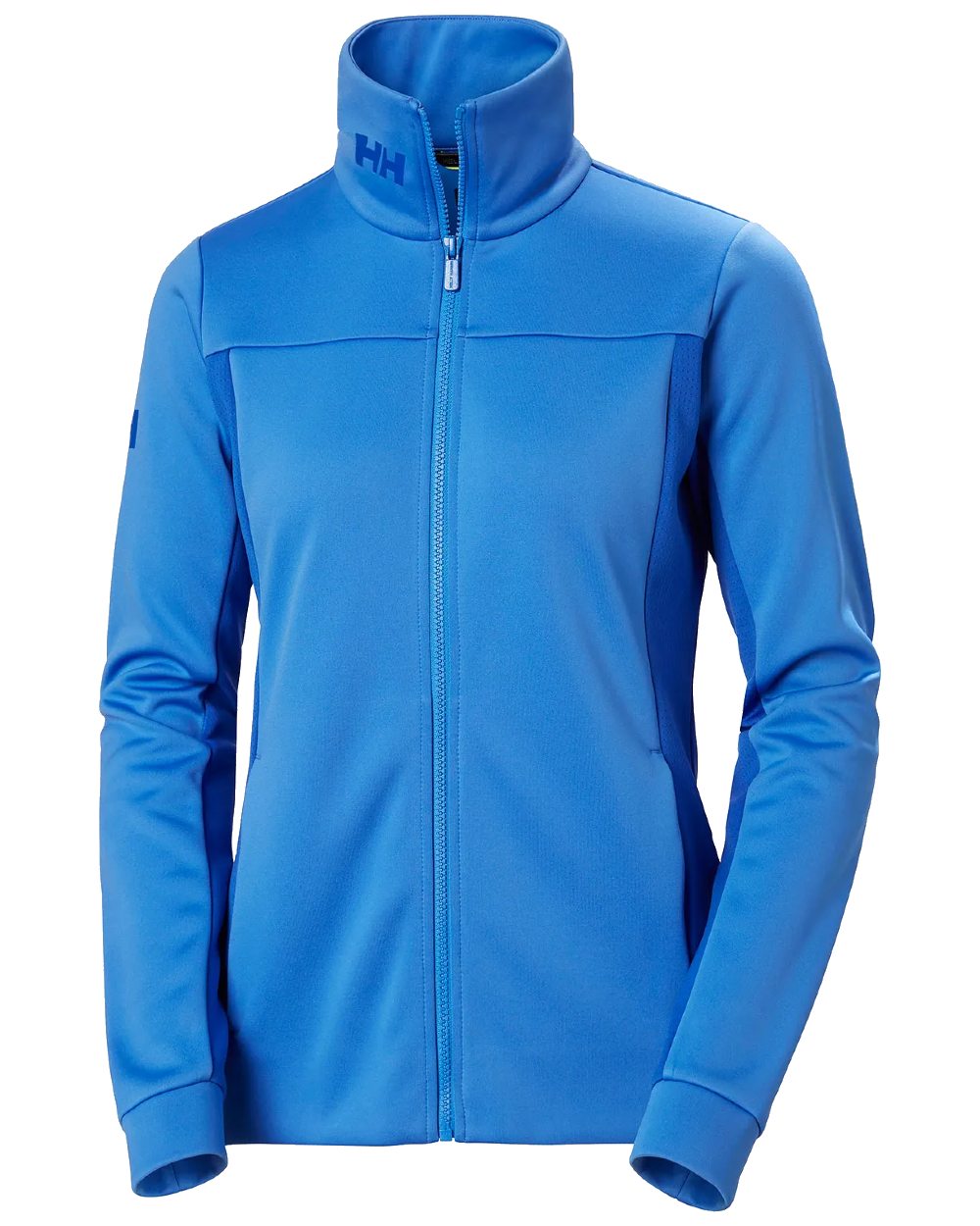 Ultra Blue coloured Helly Hansen Womens Crew Fleece Jacket on white background 