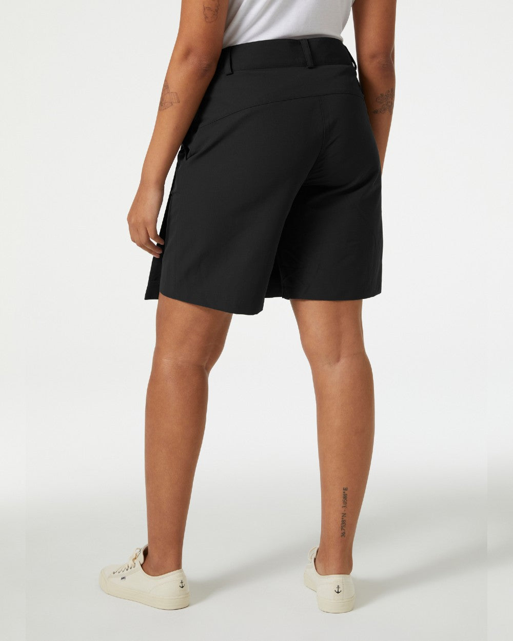 Ebony coloured Helly Hansen Womens Crew Sailing Skort on grey background 