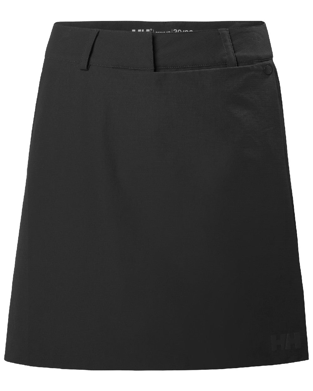 Ebony coloured Helly Hansen Womens Crew Sailing Skort on white background 