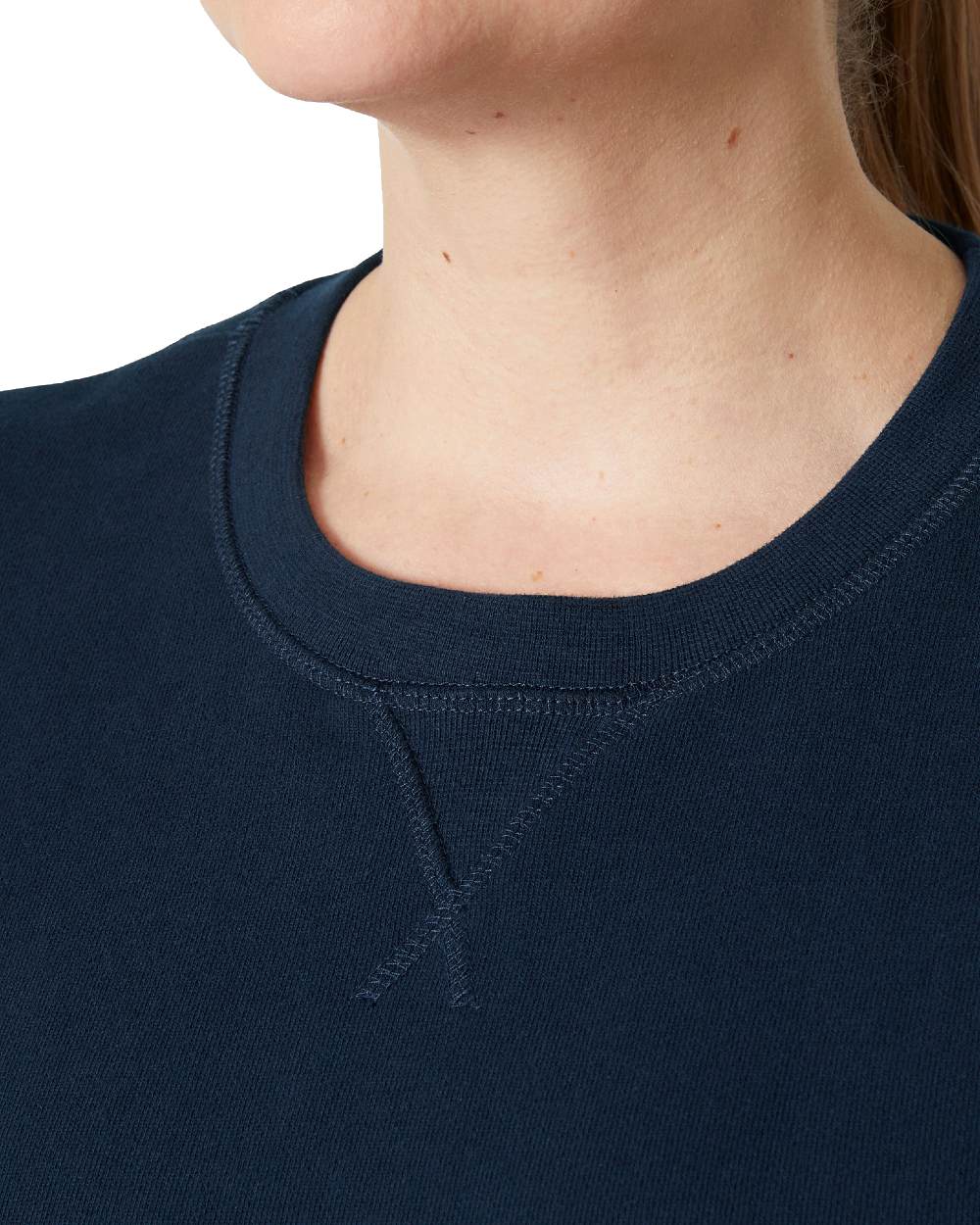 Navy coloured Helly Hansen Womens Crew Sweatshirt on white background 