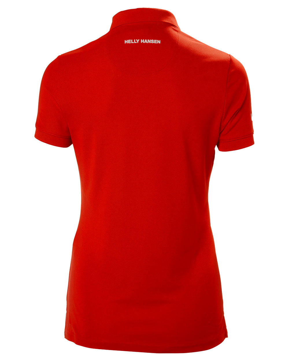 Flag Red coloured Helly Hansen Womens Crewline Polo on White background 