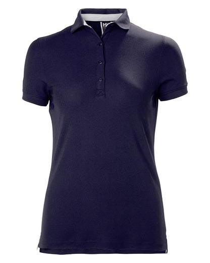 Navy coloured Helly Hansen Womens Crewline Polo on white background 