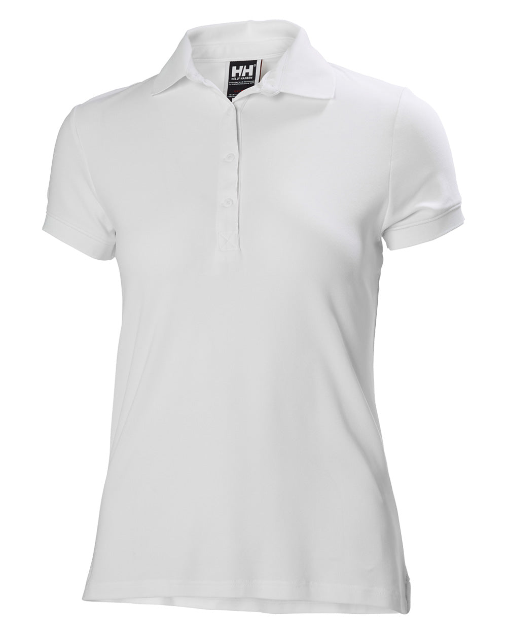 White coloured Helly Hansen Womens Crewline Polo on White background 