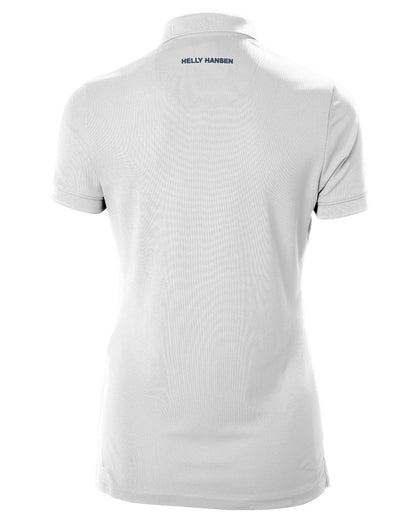 White coloured Helly Hansen Womens Crewline Polo on White background 
