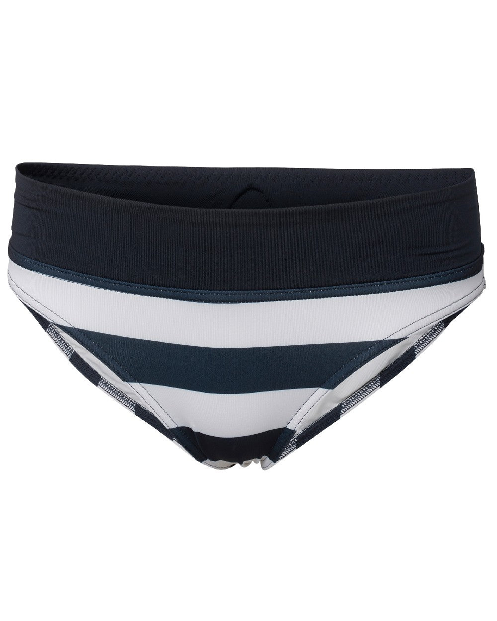 Navy Stripe coloured Helly Hansen Womens HP Bikini Bottom on white background 