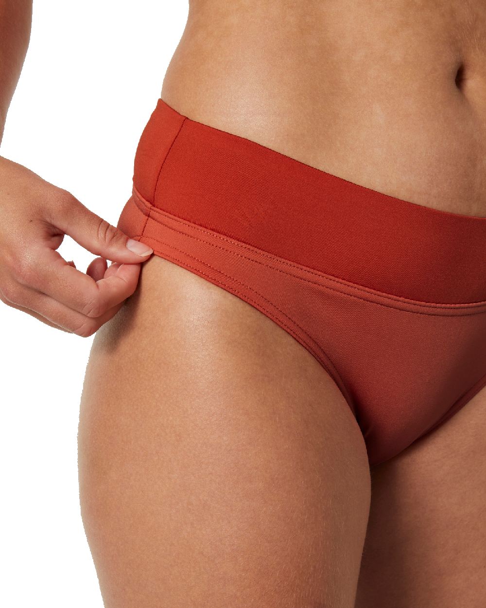 Terracotta coloured Helly Hansen Womens HP Bikini Bottom on white background 