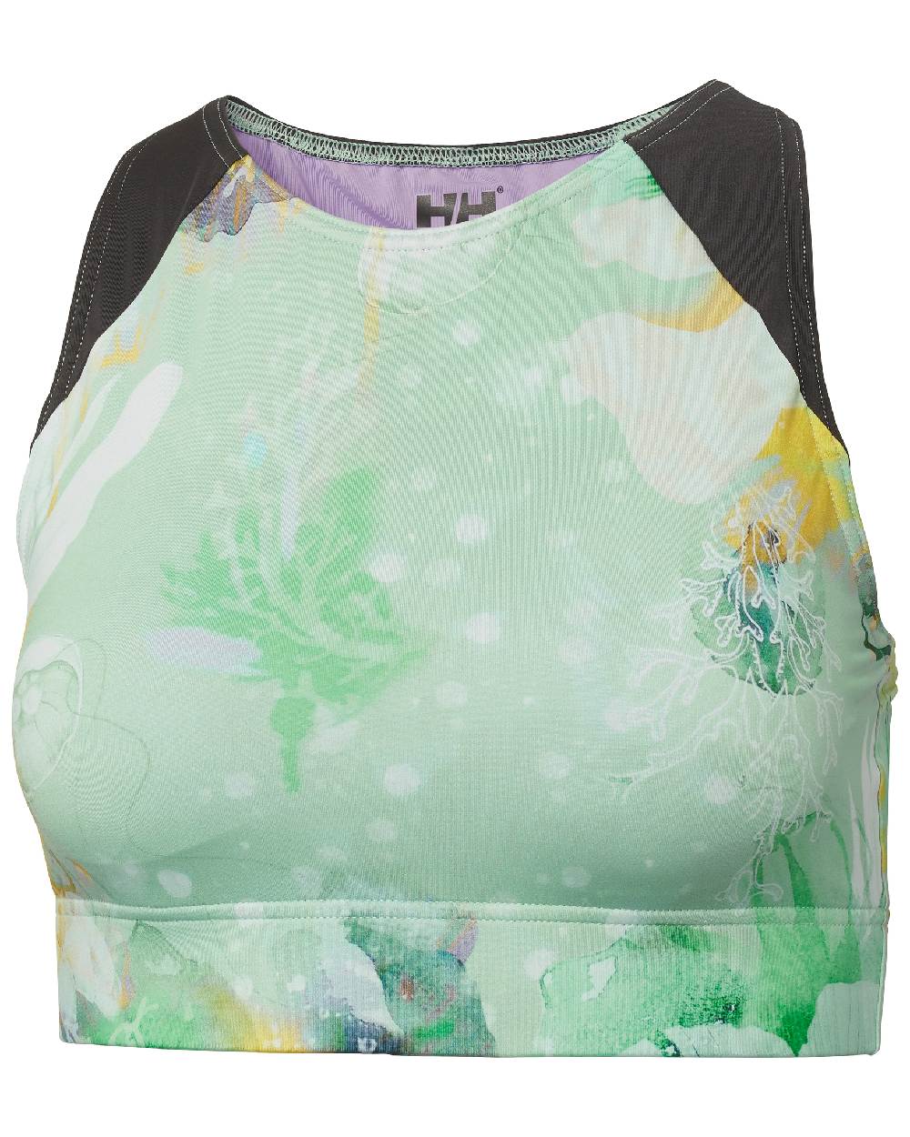 Jade Esra coloured Helly Hansen Womens HP Cropped Top on white background 