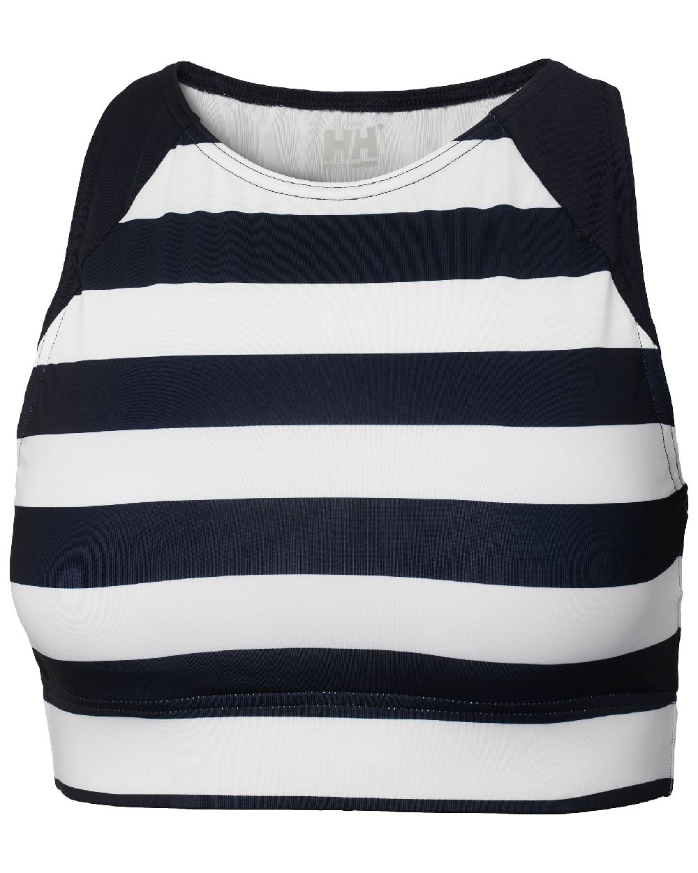 Navy Stripe coloured Helly Hansen Womens HP Cropped Top on white background 