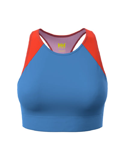 Ultra Blue coloured Helly Hansen Womens HP Cropped Top on white background 