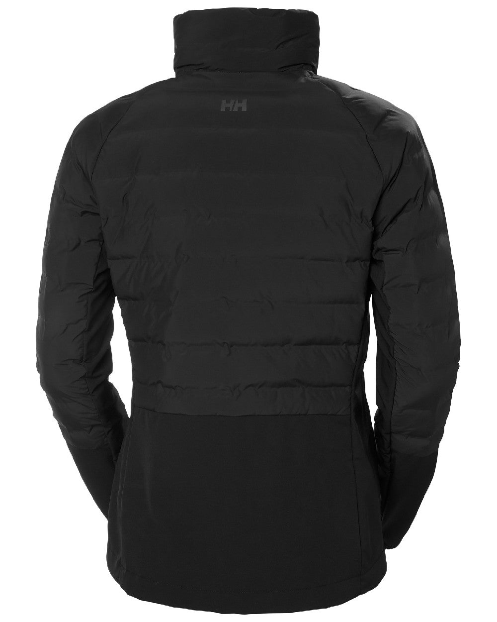 Black coloured Helly Hansen Womens HP Hybrid Insulator Jacket 2.0 on white background 