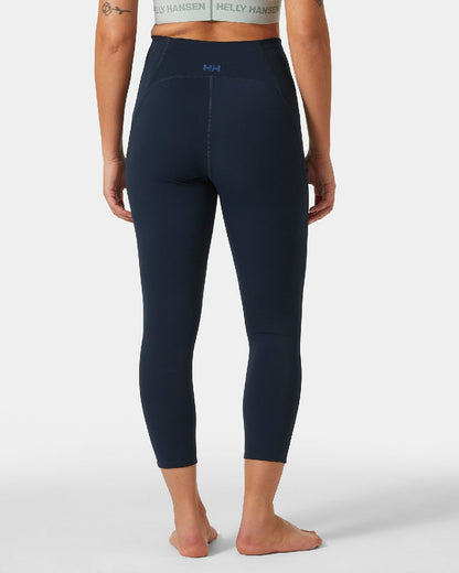 Navy coloured Helly Hansen Womens HP Leggings on grey background 