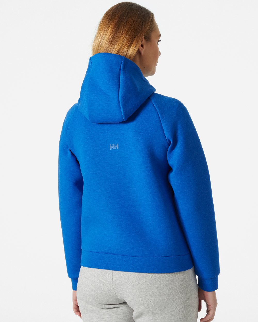 Cobalt 2.0 coloured Helly Hansen Womens HP Ocean Full Zip Sailiing Jacket 2.0 on grey background 