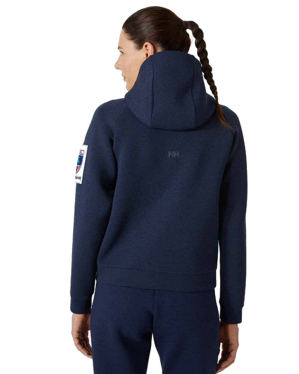 Navy Nsf coloured Helly Hansen Womens HP Ocean Full Zip Sailiing Jacket 2.0 on white background 