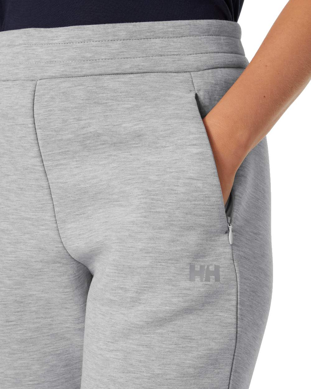 Grey Melange coloured Helly Hansen Womens HP Ocean Pants 2.0 on white background 