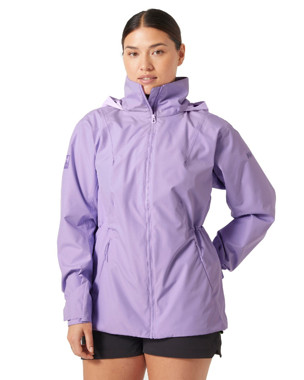 Heather coloured Helly Hansen Womens HP Racing Sailing Jacket 2.0 on white background 