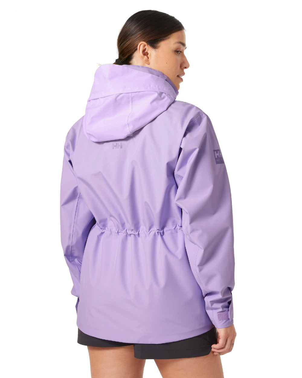 Heather coloured Helly Hansen Womens HP Racing Sailing Jacket 2.0 on white background 