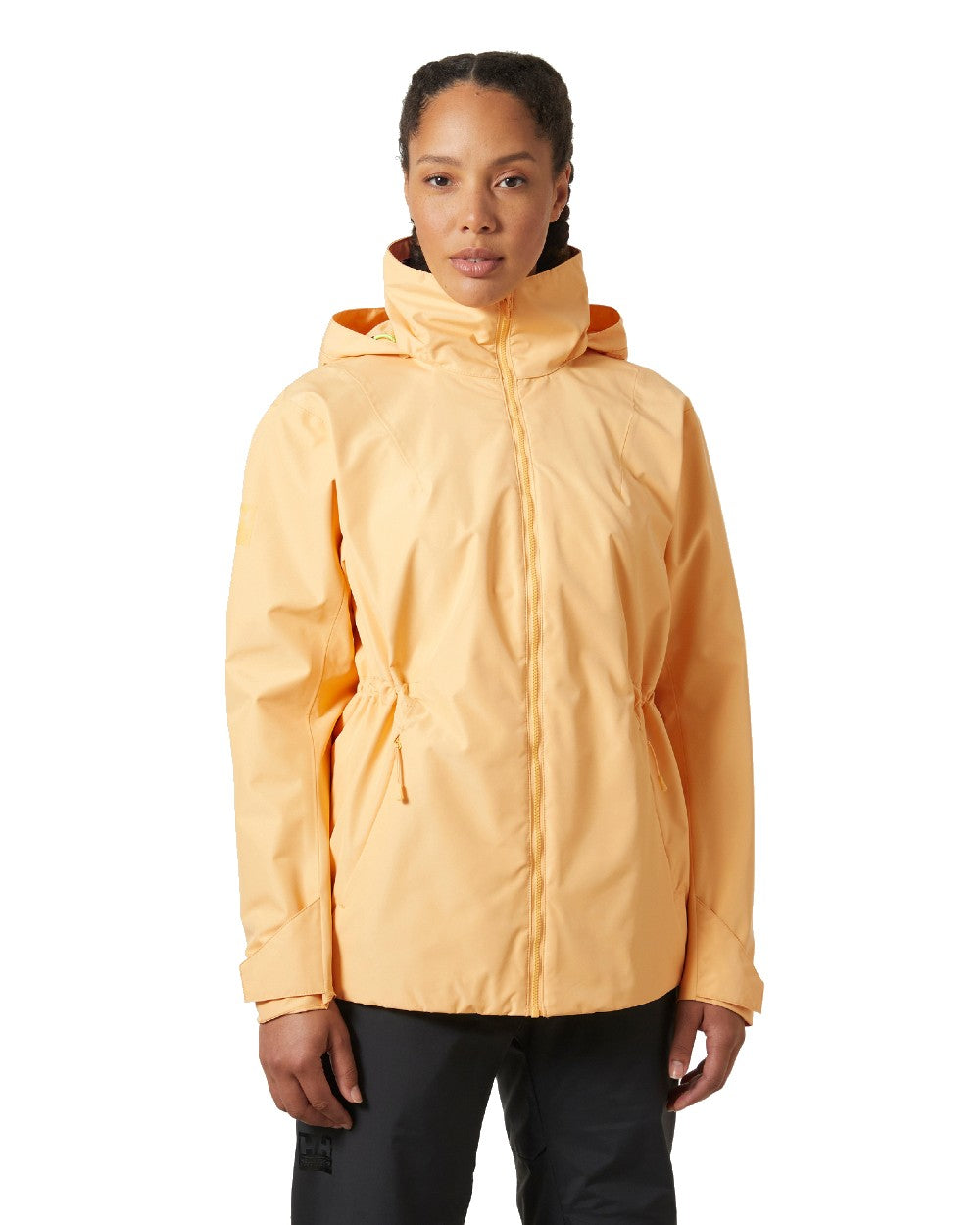 Miami Peach coloured Helly Hansen Womens HP Racing Sailing Jacket 2.0 on white background 