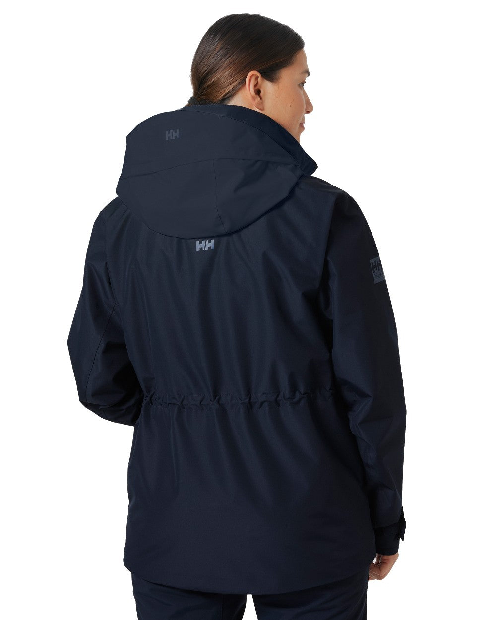 Navy coloured Helly Hansen Womens HP Racing Sailing Jacket 2.0 on white background 