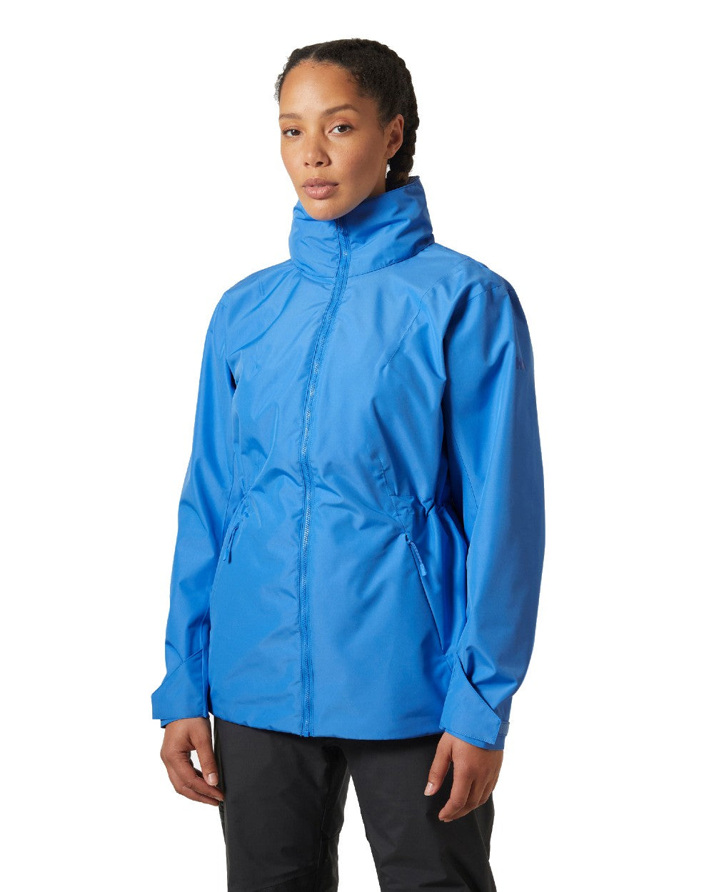 Ultra Blue coloured Helly Hansen Womens HP Racing Sailing Jacket 2.0 on white background 