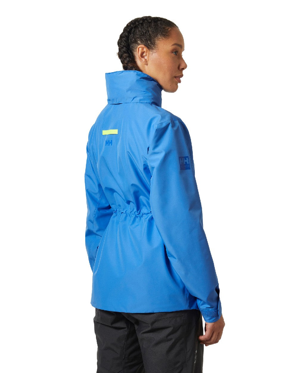 Ultra Blue coloured Helly Hansen Womens HP Racing Sailing Jacket 2.0 on white background 
