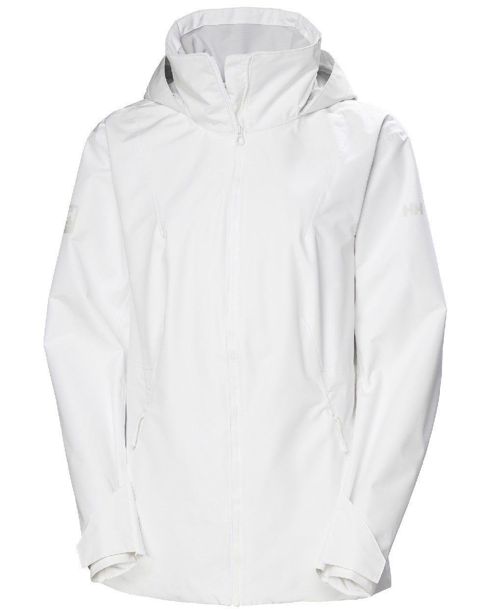 White coloured Helly Hansen Womens HP Racing Sailing Jacket 2.0 on white background 