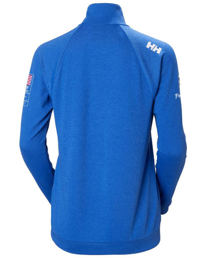 Cobalt 2.0 American Magic coloured Helly Hansen Womens Inshore Half Zip Pullover on white background 