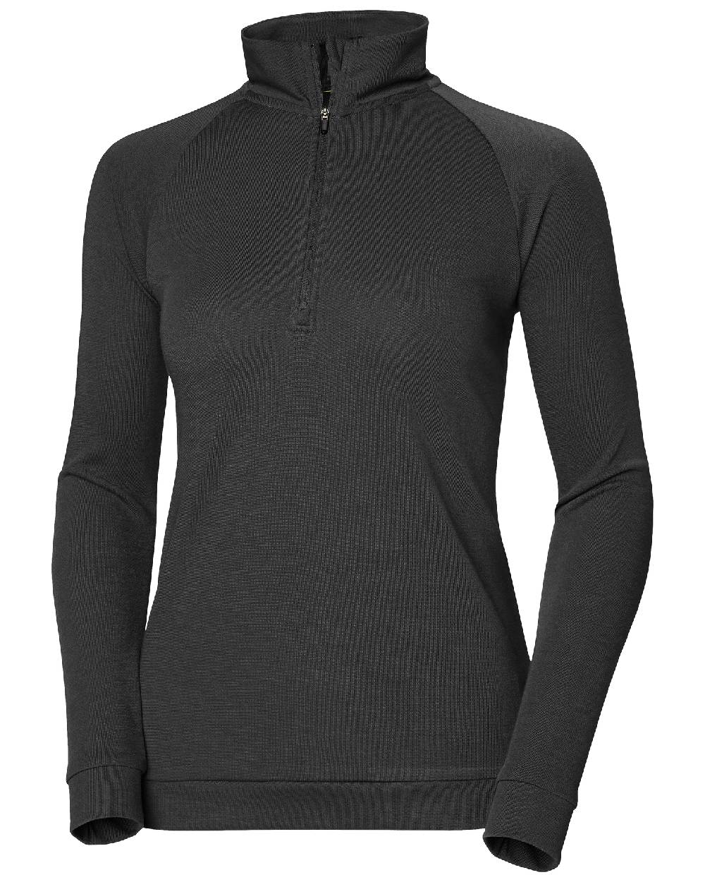 Ebony coloured Helly Hansen Womens Inshore Half Zip Pullover on white background 